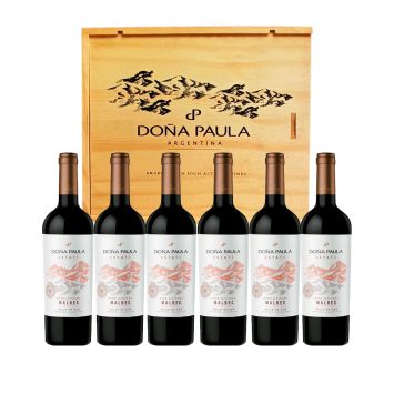 Doña Paula Estate Malbec x6 c/ caja de madera